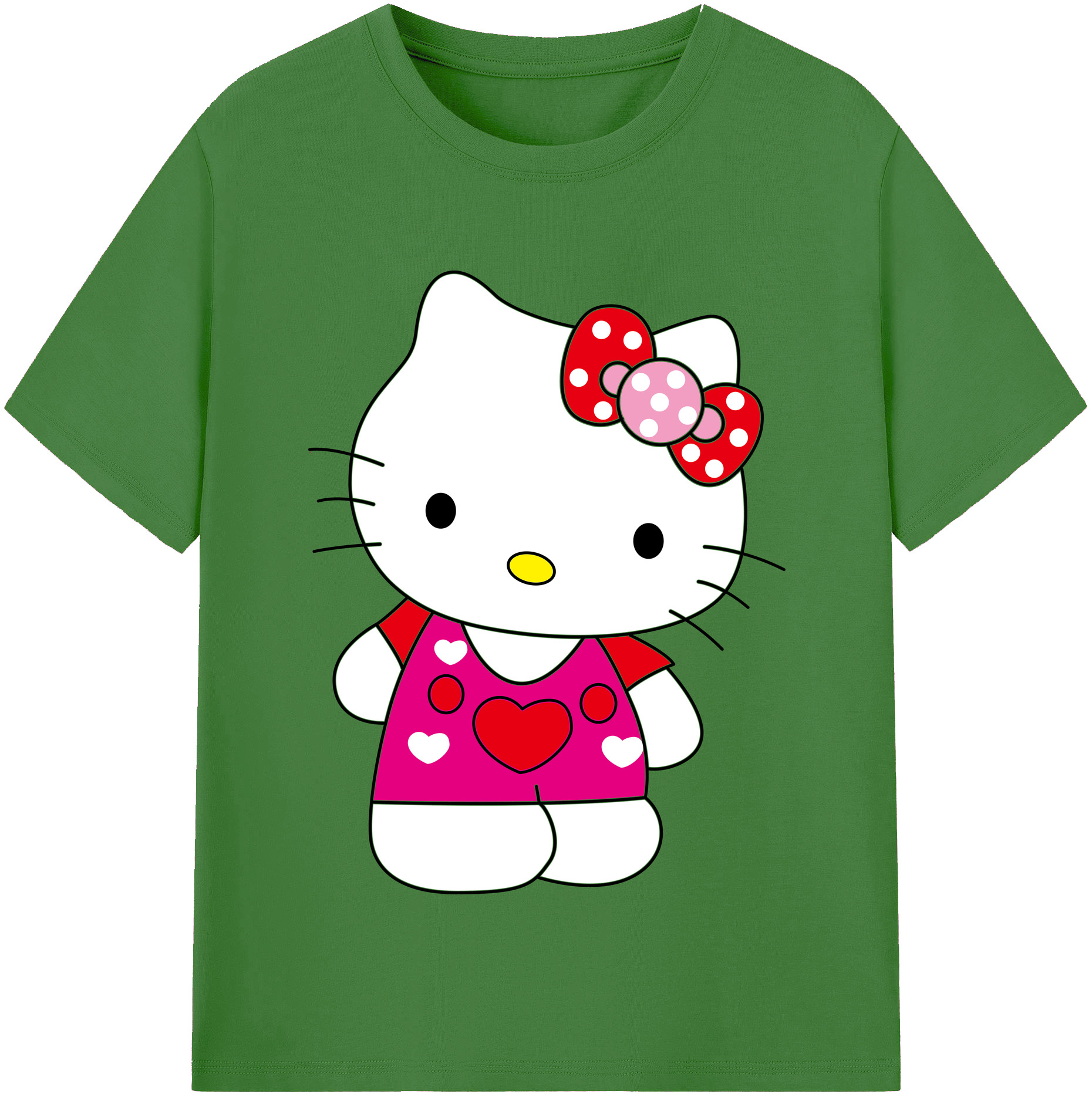 （画像用） Hello Kitty ハローキティ レディースカジュアルプリントTシャツ（綿100％）